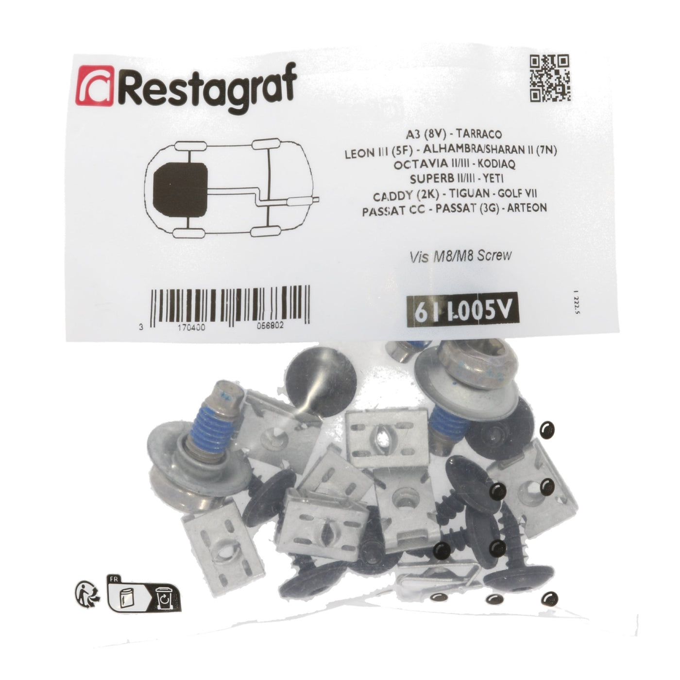 Restagraf Engine Undertray Fasteners Kit Skoda Superb Mk2/Mk3, Octavia