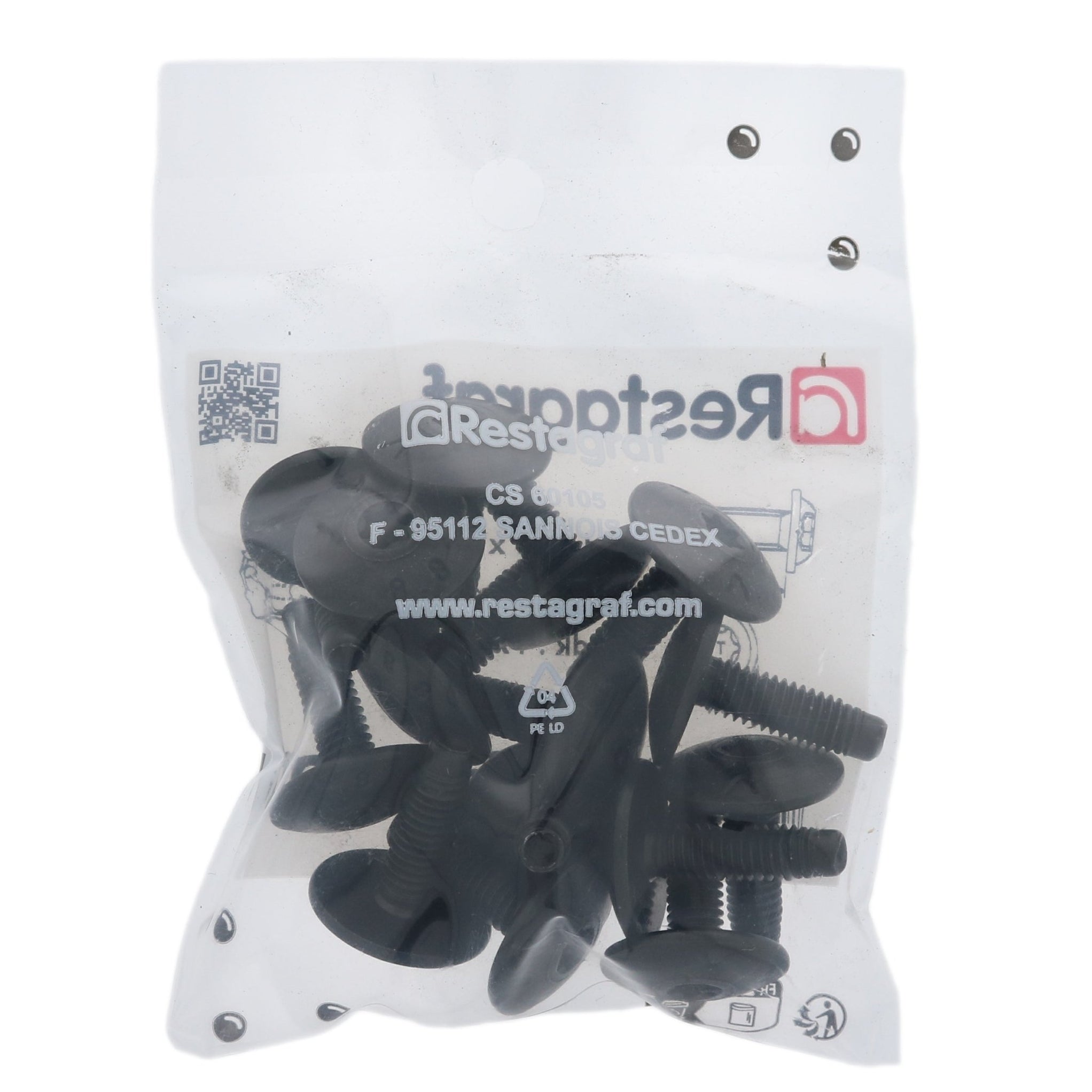 Restagraf- Extra Large Dome Head Black Screw M6-1.00 X 20 mm Bodywork ...