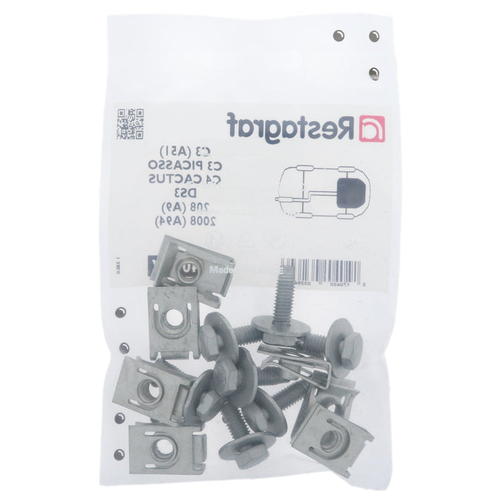 Restagraf Full Engine Undertray Fixings & Fasteners- Fitting Kit, 208 (01.2012 → 12.2019) 2008 (04.2013 → 11.2019) , Peugeot - VehicleClips