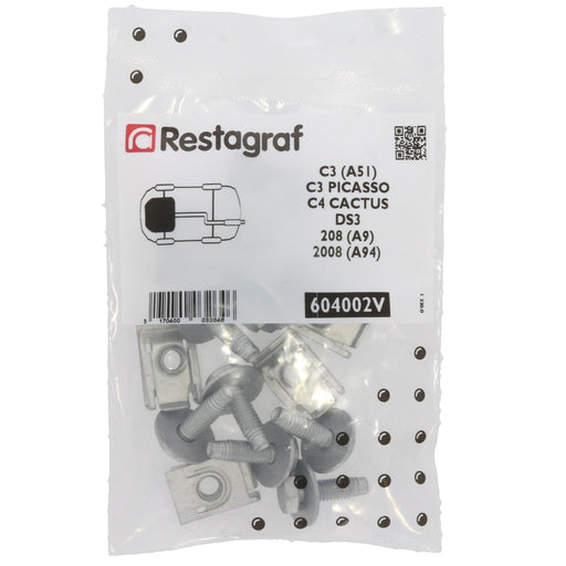 Restagraf Full Engine Undertray Fixings & Fasteners - Fitting Kit, C3 (11.2009 → 12.2016) C3 Picasso (02.2009 → 07.2017) C4 (06.2014 → 12.2020) DS3 (11.2009 → 07.2019) , Citroen - VehicleClips
