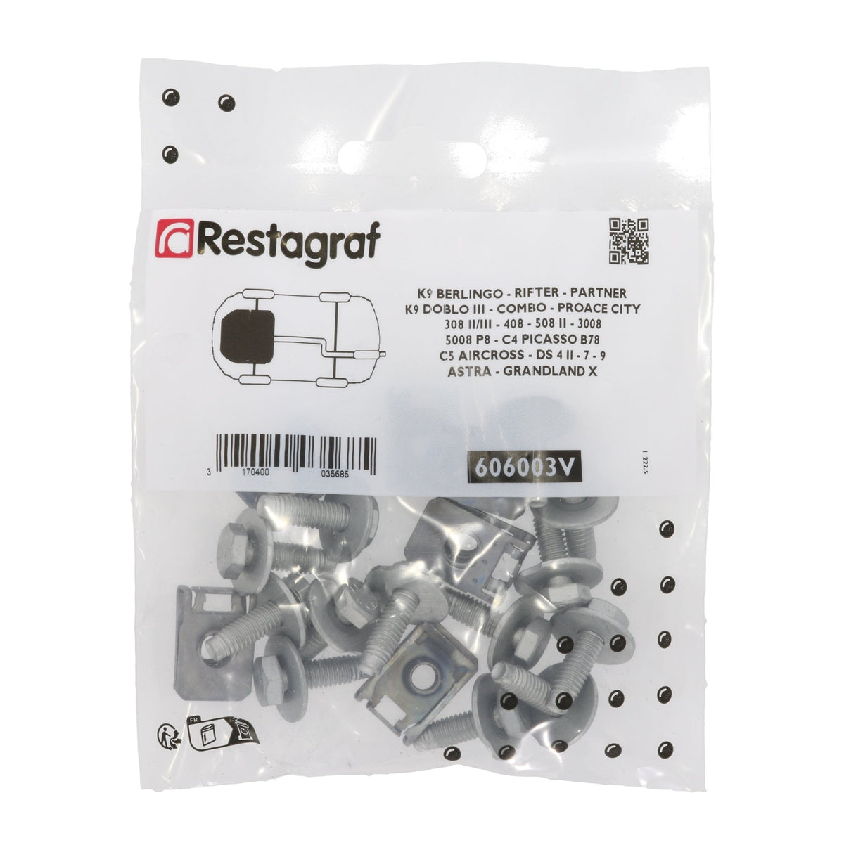 Restagraf Full Fixing & Fastener Kit for Front Windscreen, Clio (09.2005 → 12.2014) , Renault 727253297R , 72 72 532 97R main image 0