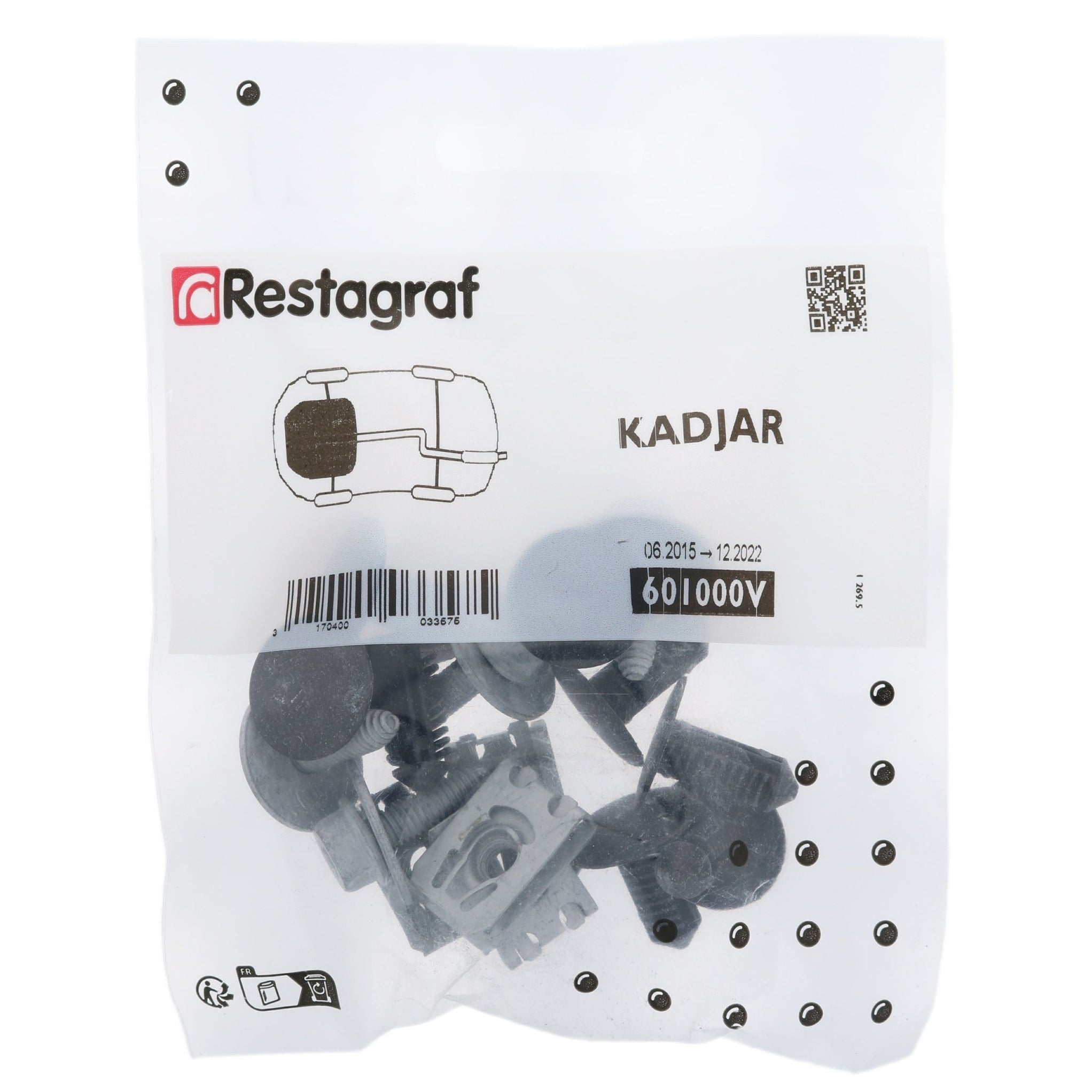 Restagraf Full Front Door Fixings & Fasteners Kit, Partner Van (09.2018 →) Rifter (09.2018 →) , Peugeot 1684529180 main image 1