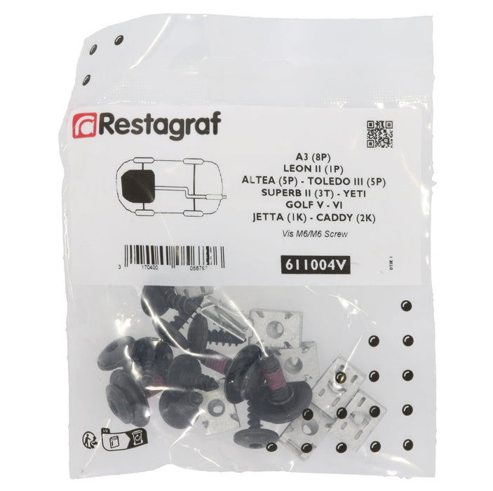 Restagraf Full Engine Undertray Fixings & Fasteners - Fitting Kit, Leon Altea Toledo Altea (03.2004 → 12.2015) Leon (09.2005 → 12.2012) Toledo (09.2004 → 05.2009) , Seat - VehicleClips