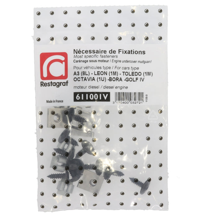 Restagraf Full Engine Undertray Fixings & Fasteners - Fitting Kit, Octavia (05.1997 → 12.2004) Diesel, Skoda - VehicleClips