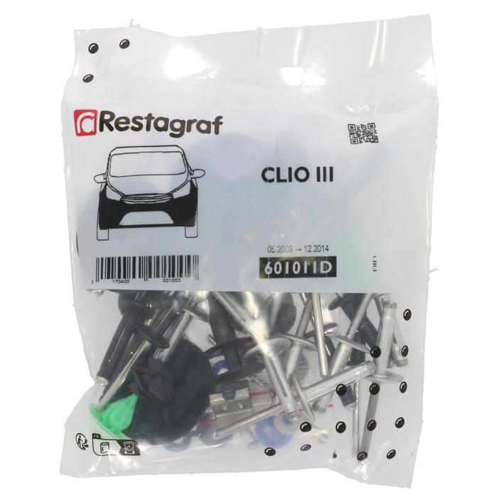 Restagraf Full Front Bumper Fixings & Fasteners - Fitting Kit, Clio , Renault 620106978S , 62 01 069 78S - VehicleClips
