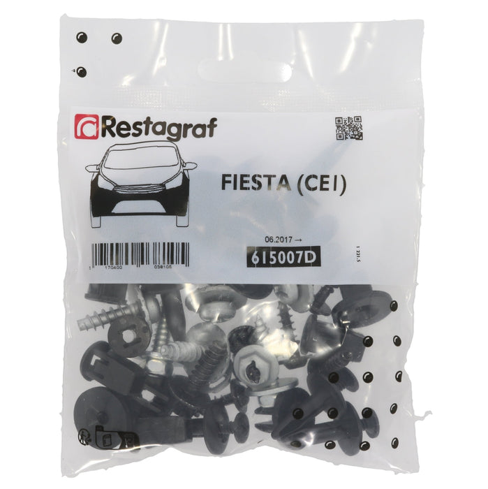 Restagraf Full Front Bumper Fixings & Fasteners - Fitting Kit, Fiesta (06.2017 → 07.2023) , Ford - VehicleClips