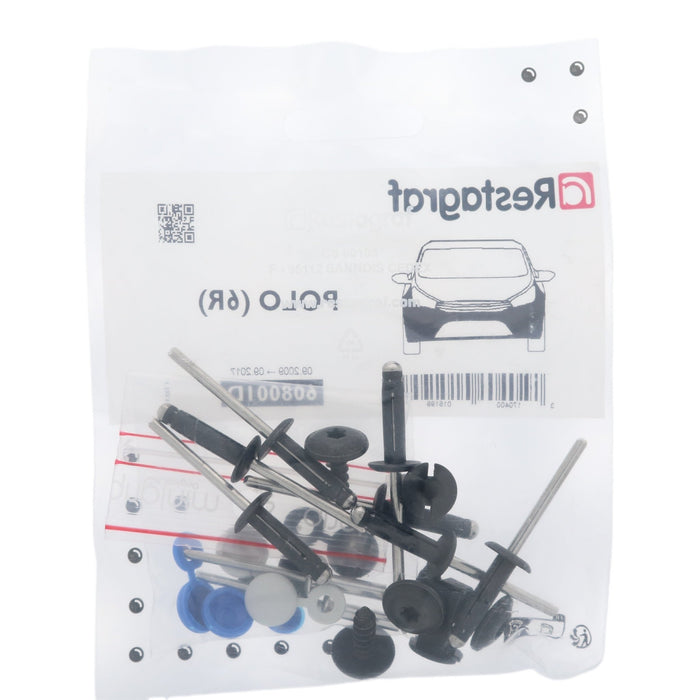 Restagraf Full Front Bumper Fixings & Fasteners - Fitting Kit, Polo (09.2009 → 09.2017) , Volkswagen 6R0898623B , 6R0 898 623 - VehicleClips