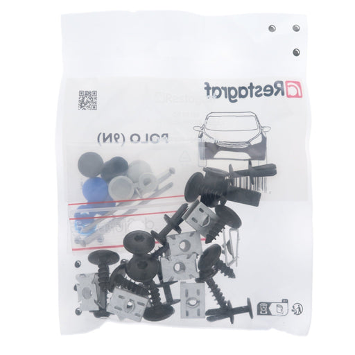 Restagraf Full Front Bumper Fixings & Fasteners- Fitting Kit, Polo (12.2001 → 09.2009) , Volkswagen 6Q0898623, 6Q0 898 623 - VehicleClips