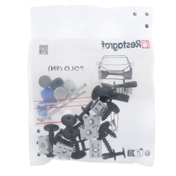 Restagraf Full Front Bumper Fixings & Fasteners- Fitting Kit, Polo (12.2001 → 09.2009) , Volkswagen 6Q0898623, 6Q0 898 623 - VehicleClips