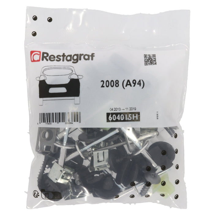 Restagraf Full Rear Bumper Fixings & Fasteners - Fitting Kit, 2008 (04.2013 → 11.2019) 2008 (04.2013 → 11.2019) , Peugeot 1611740280 - VehicleClips