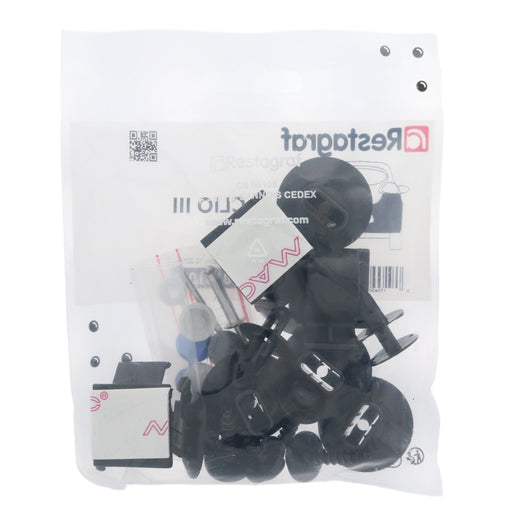 Restagraf Full Rear Bumper Fixings & Fasteners- Fitting Kit, Clio (09.2005 → 12.2014) , Renault 600385944R, 60 03 859 44R - VehicleClips