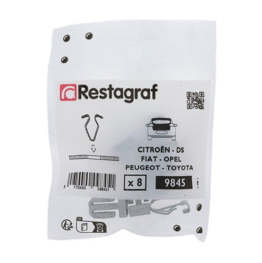 Restagraf - Metal Clip 7,2 X 14,2 mm Tailgate Trim (Pack of 8 Pieces) - Peugeot 8335GG - VehicleClips