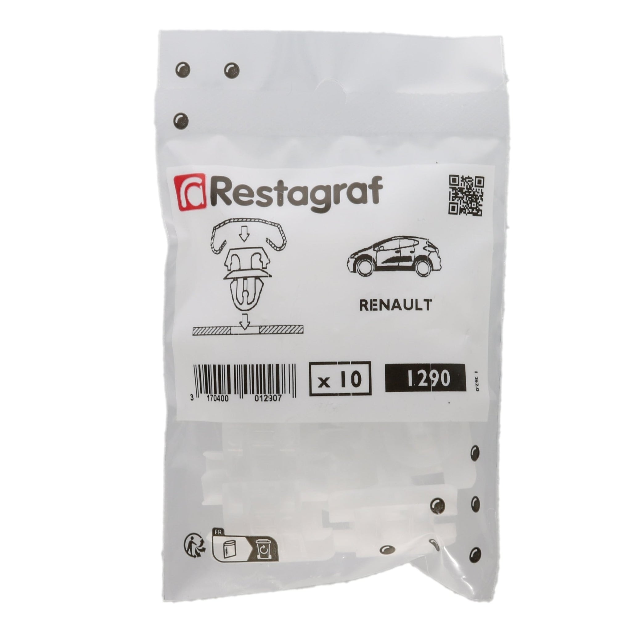 Restagraf- Moulding Clip 6,2 X 12,2 Mm Body Shell Beltline (Pack of 10 ...
