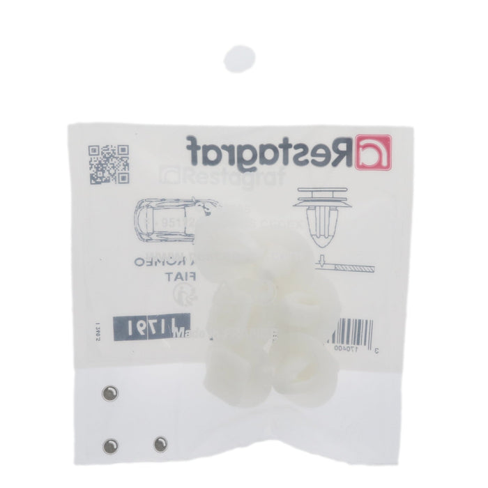 Restagraf - Moulding Clip Ø 8 Mm Cowl Air Intake Grid (Pack of 6 Pieces) - Fiat 71765450 - VehicleClips