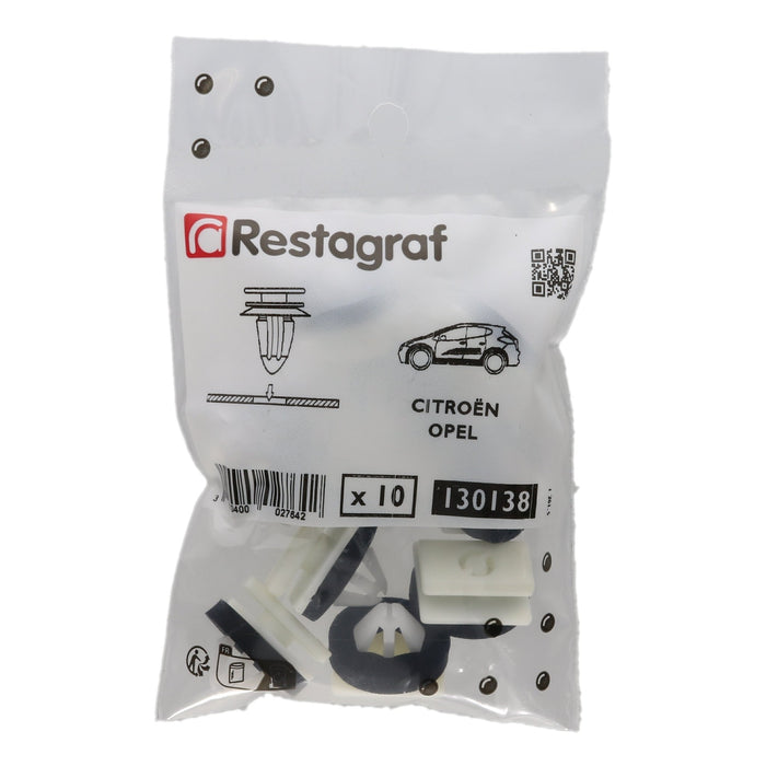 Restagraf - Moulding & Trim Clip (Pack of 10 Pieces) - Vauxhall 11611111 - VehicleClips