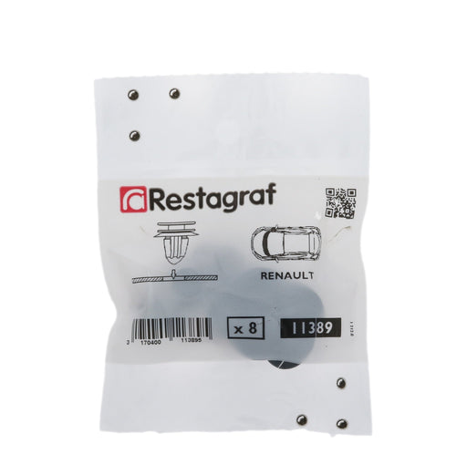 Restagraf - Panel Clip Ø 7,5 → 8 Mm Cowl Air Intake Grid (Pack of 8 Pieces) - Renault 7701056217 - VehicleClips