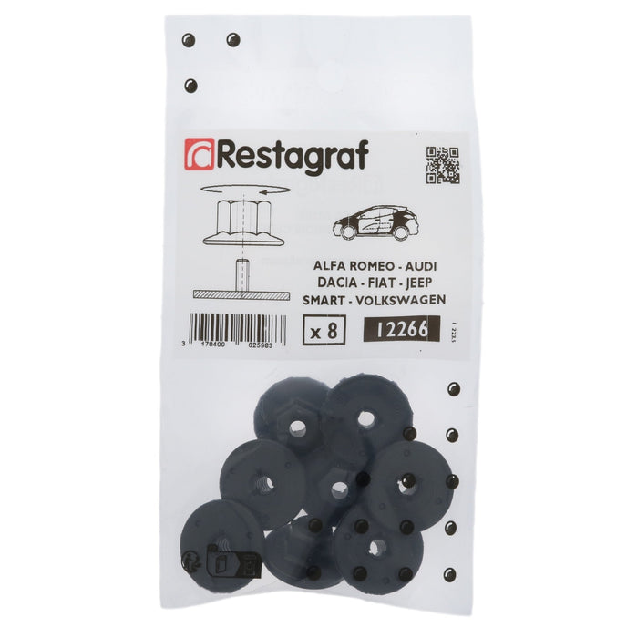 Restagraf - Plastic Nut Ø 5 Mm Wheel Housing Cover (Pack of 8 Pieces) - Mercedes - Benz A0029905350 , A 002 990 53 50 - VehicleClips