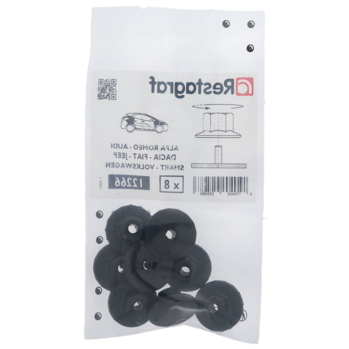 Restagraf - Plastic Nut Ø 5 Mm Wheel Housing Cover (Pack of 8 Pieces) - Mercedes - Benz A0029905350 , A 002 990 53 50 - VehicleClips