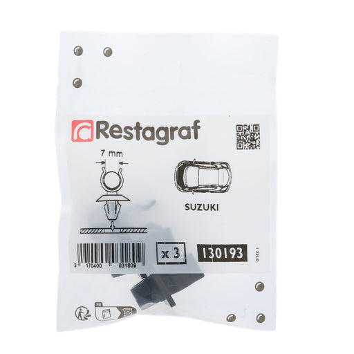 Restagraf - Rod Clip Ø 7 Mm Bonnet Stay Rod Holder (Pack of 3 Pieces) - Suzuki 09403073075PK / 09403 - 07307 - VehicleClips