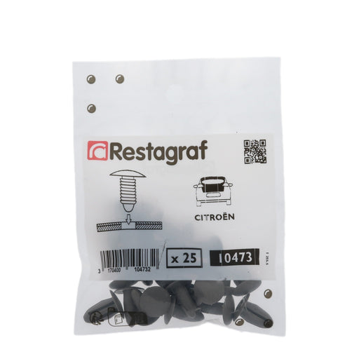 Restagraf - Trim Clip Ø 6,2 Mm Tailgate Trim (Pack of 25 Pieces) - Citroen 8748Q5 - VehicleClips