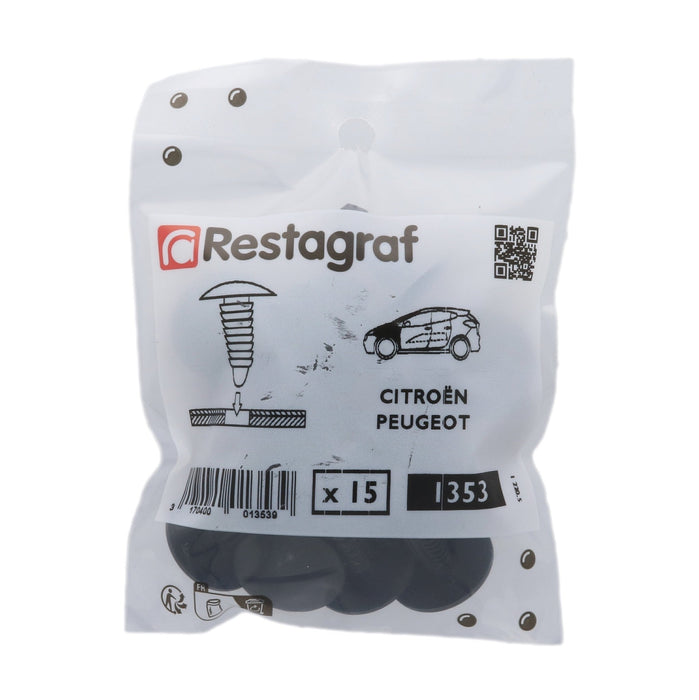 Restagraf - Trim Clip Ø 6,5 Mm Wheel Housing Cover (Pack of 15 Pieces) - Citroen 6999R1 - VehicleClips