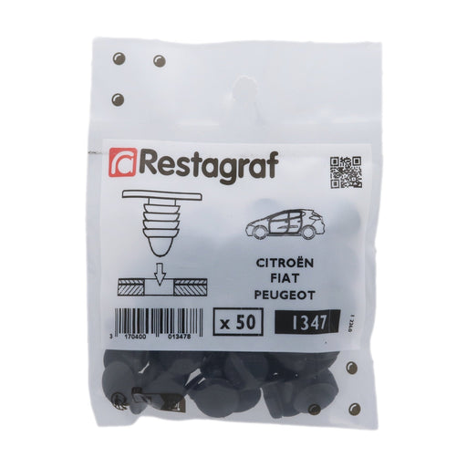 Restagraf - Weatherstrip Clip Ø 4,7 mm Door And Bonnet Anti - Dust (Pack of 50 Pieces) - Citroen 6999T4 - VehicleClips