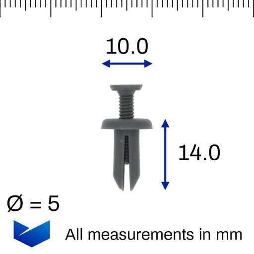 Screw Fit Plastic Bumper Clip, Toyota 9046705090B1, 90467 - 05090 - B1 - VehicleClips