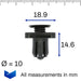 Screw Fit Plastic Clip, 10mm Hole, Square Collar, Honda 91514TG1T01, 91514 - TG1 - T01 - VehicleClips