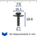 Screw with Captive Washer, Arch Linings and Undertrays, VW N10354602, N10 354 602 - VehicleClips