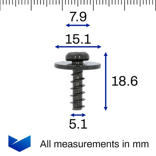 Screw with Captive Washer, Arch Linings and Undertrays, VW N10354602, N10 354 602 - VehicleClips