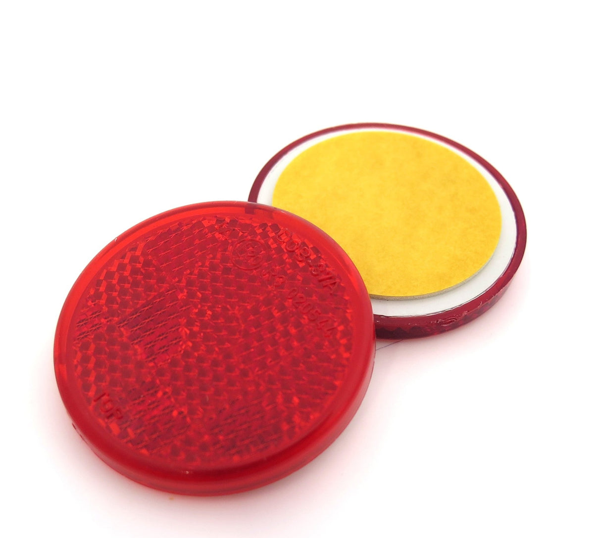 Self Adhesive Red Circular Reflector, 50mm — VehicleClips