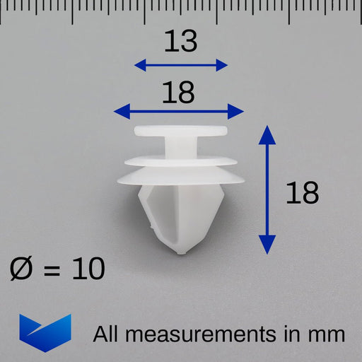 Side Skirt & Trim Moulding Clip, White, Volvo 30648141, 30622612 - VehicleClips