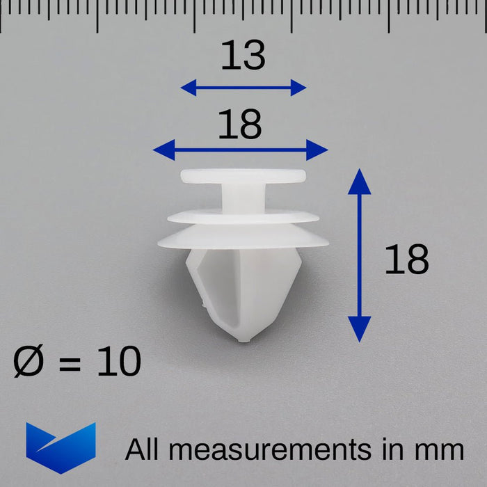 Side Skirt & Trim Moulding Clip, White, Volvo 30648141, 30622612 - VehicleClips