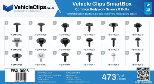 SmartBox Common Automotive Bodywork Screws & Bolts - VehicleClips