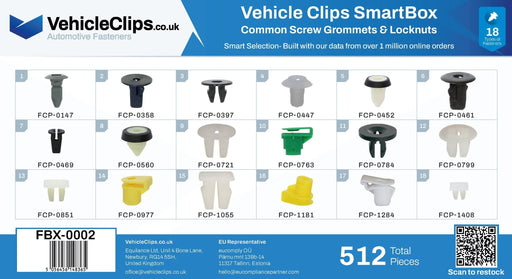 SmartBox Common Automotive Screw Grommets & Locknuts - VehicleClips
