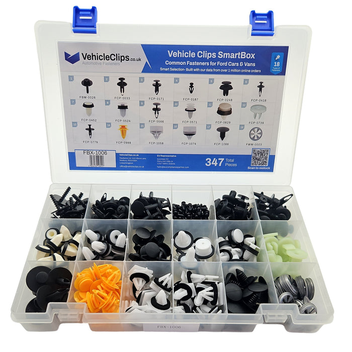 SmartBox Trim Clip & Fastener Assortment for Ford Vehicles - VehicleClips