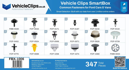 SmartBox Trim Clip & Fastener Assortment for Ford Vehicles - VehicleClips