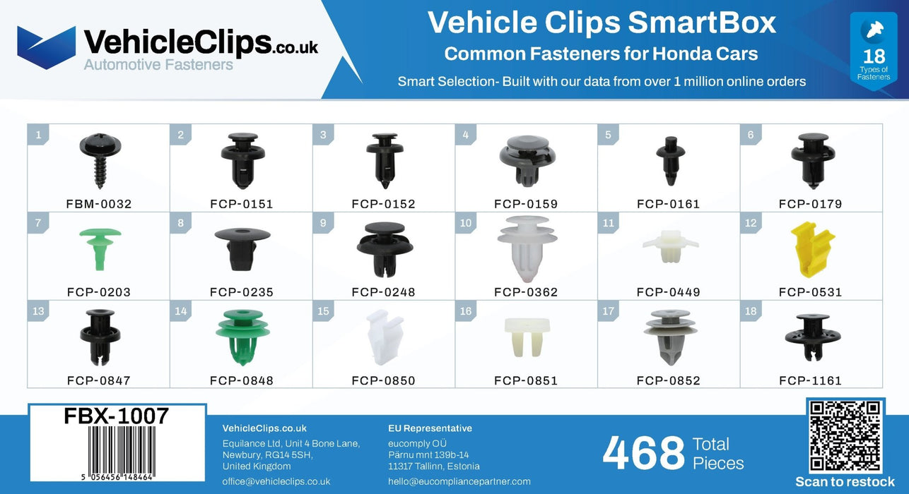 SmartBox Trim Clip & Fastener Assortment for Honda Cars - VehicleClips