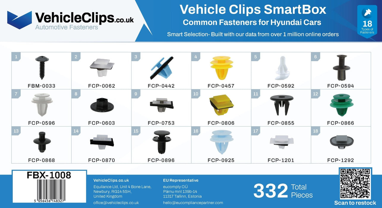 SmartBox Trim Clip & Fastener Assortment for Hyundai Vehicles - VehicleClips
