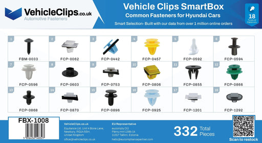 SmartBox Trim Clip & Fastener Assortment for Hyundai Vehicles - VehicleClips