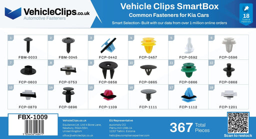 SmartBox Trim Clip & Fastener Assortment for Kia Vehicles - VehicleClips