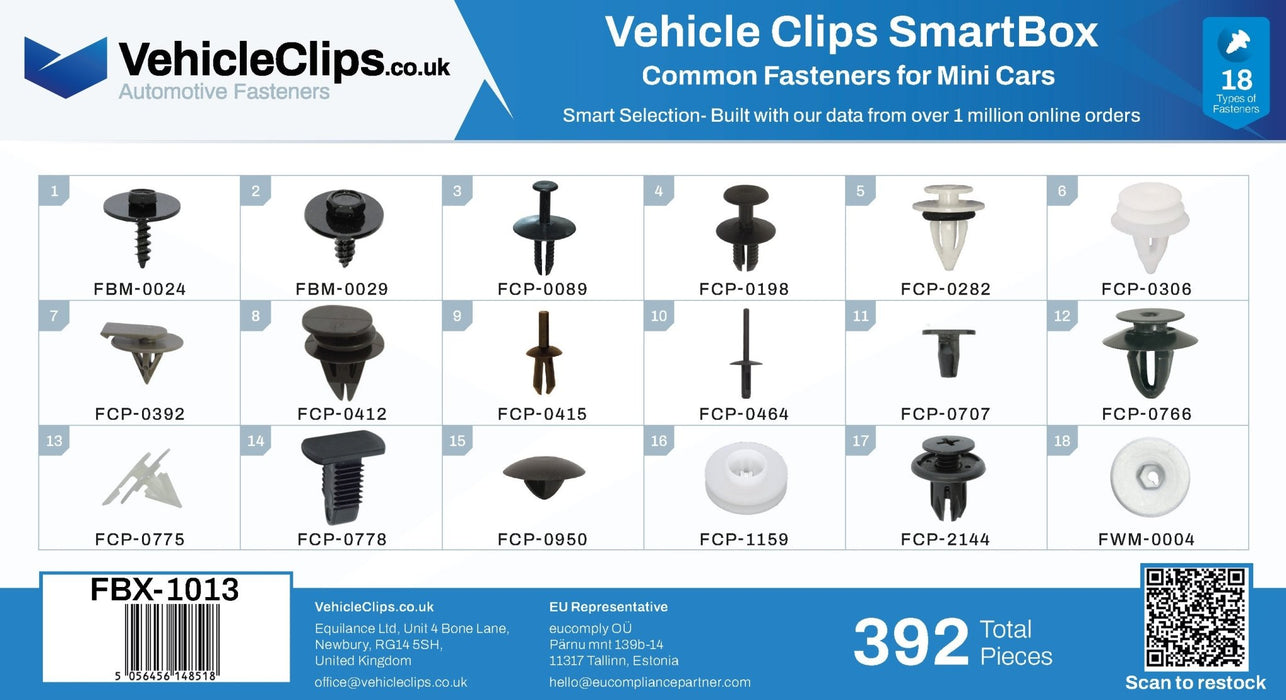 SmartBox Trim Clip & Fastener Assortment for Modern Mini Cars - VehicleClips