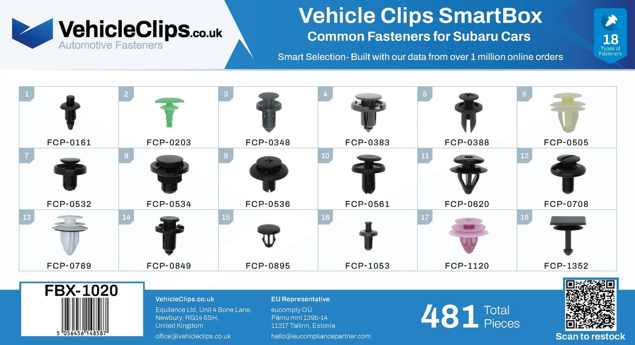SmartBox Trim Clip & Fastener Assortment for Subaru Cars - VehicleClips