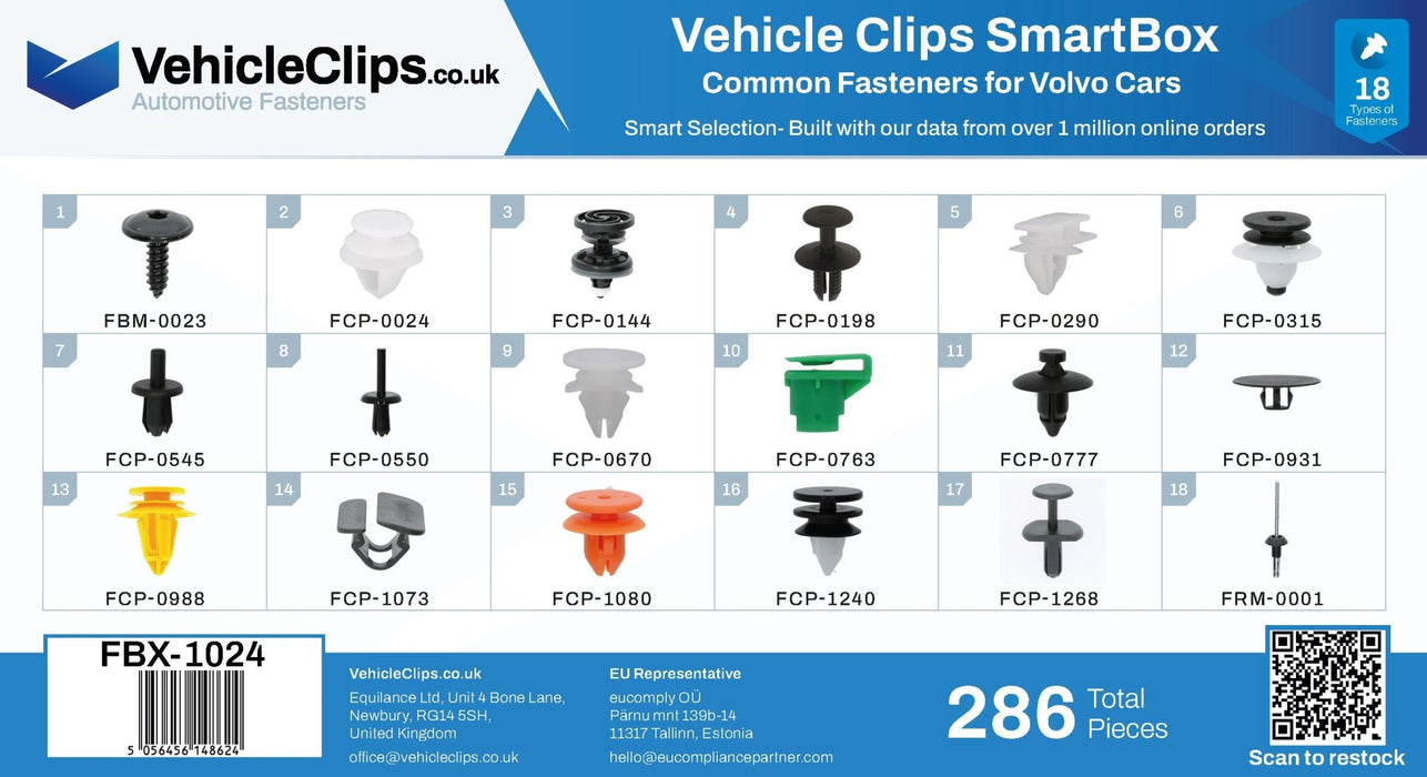 SmartBox Trim Clip & Fastener Assortment for Volvo Cars - VehicleClips