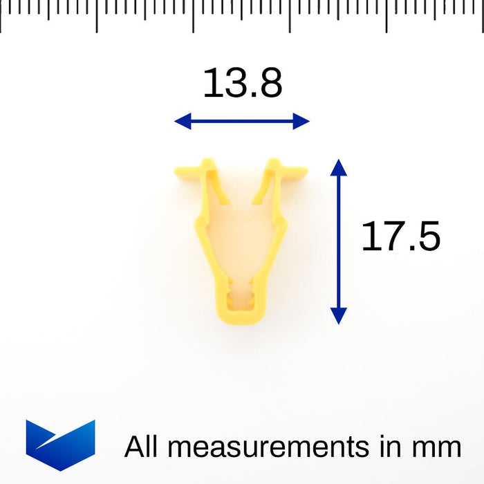 Snap Clip for Dashboard & Wheel Arch Trim Trim Mouldings, Yellow - Nissan 01553JD02A / 01553 - JD02A - VehicleClips