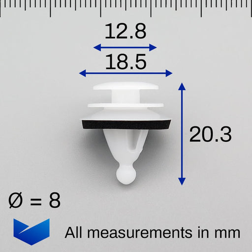 Tailgate / Boot Exterior Trim Moulding Clips, Kia 9255236000 - VehicleClips