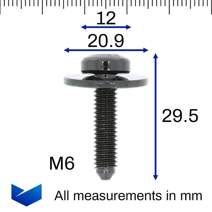 Torx Head Screw, M6, 30mm, Skoda N90993603 - VehicleClips