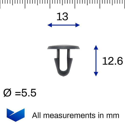 Toyota Plastic Fastener Clip for Rubber Bonnet Seal - 90467 - 08011 - VehicleClips