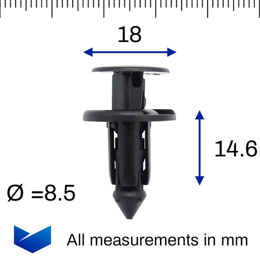 Toyota Plastic Rivet Clips for Bumpers, Wheel Arches & Sill Moulding - 75867 - 30120 - VehicleClips