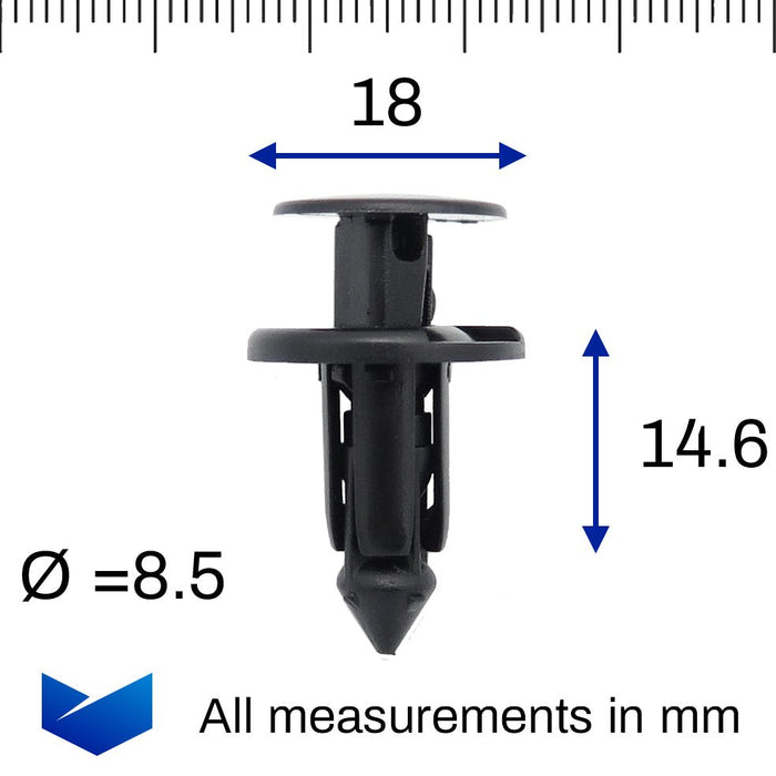 Toyota Plastic Rivet Clips for Bumpers, Wheel Arches & Sill Moulding - 75867 - 30120 - VehicleClips